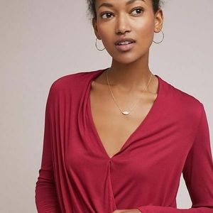 NEW AKEMI + KIN M Drape Wrap Hi Lo Stretch Blouse